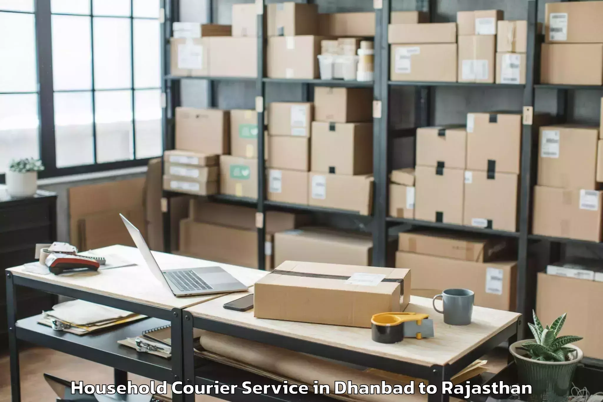 Easy Dhanbad to Maharaja Surajmal Brij Univers Household Courier Booking